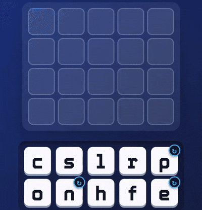 Demonstration of flipping a letter tile